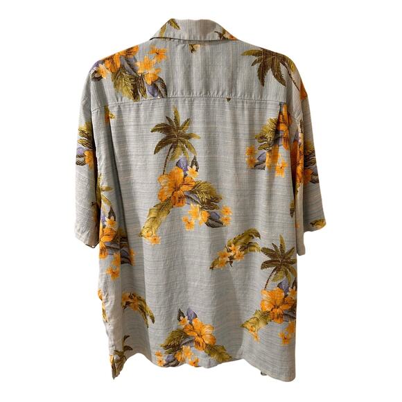 Tommy Bahama Men's Silk Hawaiian Shirt Light Blue Yellow, size XL - Picture 7 of 7